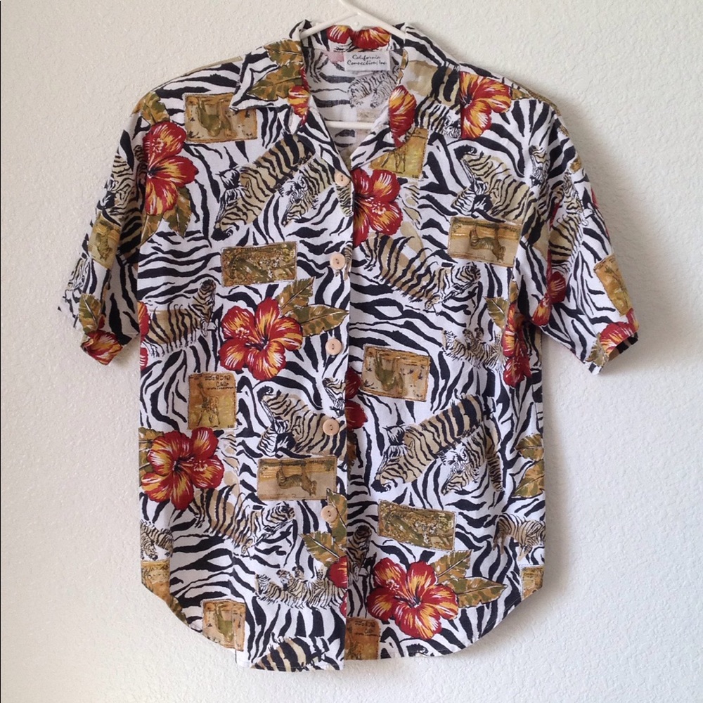 FINAL MARKDOWN Ladies' California Connection Zebra Print top lrg